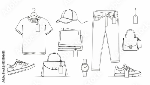 Wallpaper Mural Fashionable essentials: a collection of stylish clothing and accessories. Torontodigital.ca