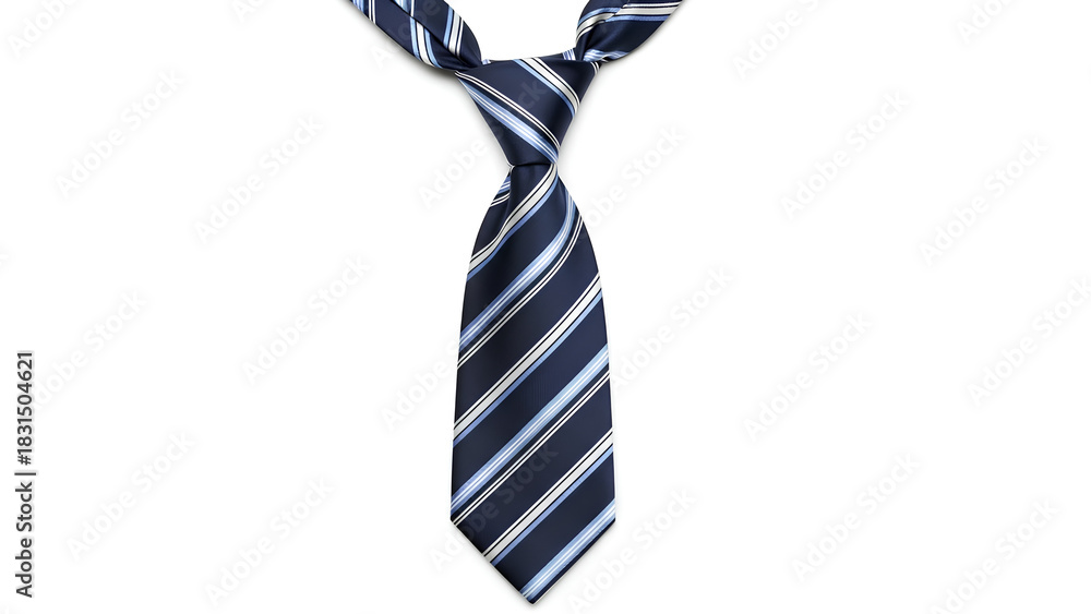 Obraz premium Elevate your style with this classic striped tie for a polished and professional look on white backdrop