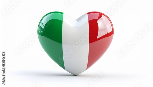 Free Download Heart of Italy A 3D Render of an Italian Flag Heart with Smooth Glossy Reflections - GFXLoad