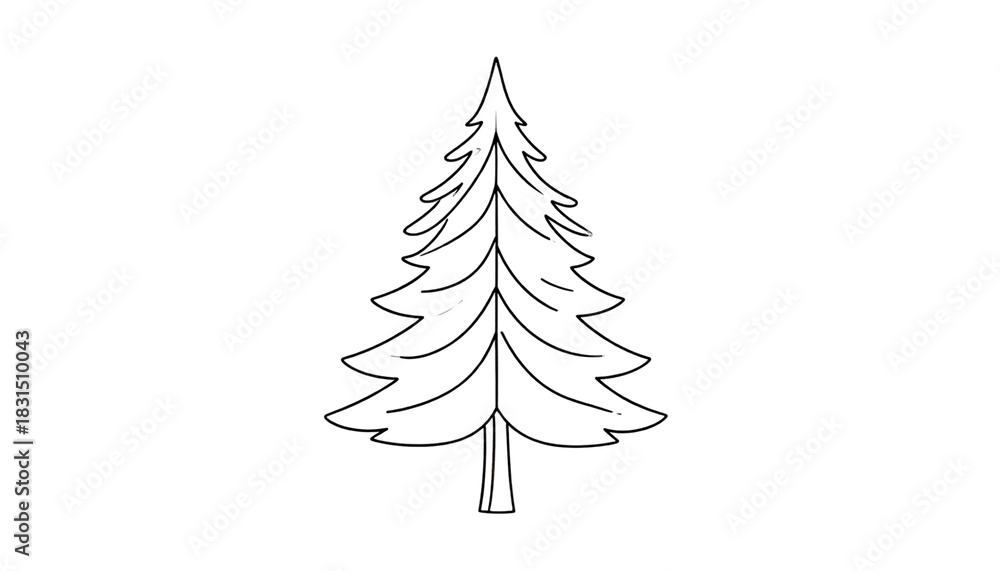 Obraz premium Evergreen Tree Silhouette Cutout PNG