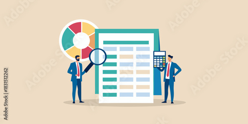 Business analysis and financial planning with data visualization