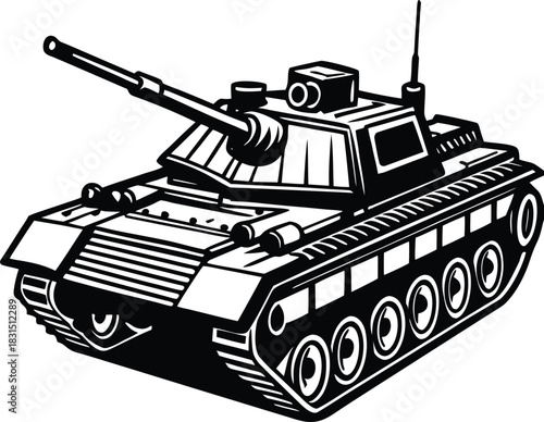 Military tank silhouette collection, army battle tanks vector set, armored vehicle clipart