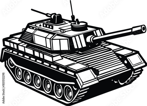 Military tank silhouette collection, army battle tanks vector set, armored vehicle clipart