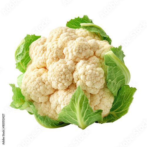 Close-up of a fresh cauliflower head