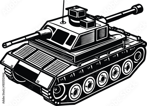 Military tank silhouette collection, army battle tanks vector set, armored vehicle clipart