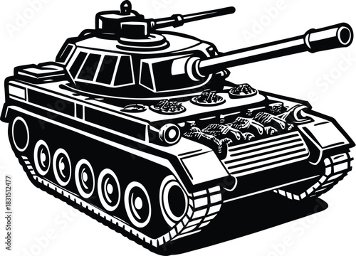 Military tank silhouette collection, army battle tanks vector set, armored vehicle clipart