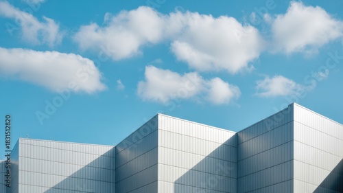 Modern architecture meets serene skies create inspiring backgrounds for innovative companies looking to project an image of clean, forward-thinking design