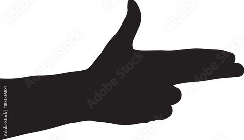 Man hand gun shape silhouette vector flat illustration design