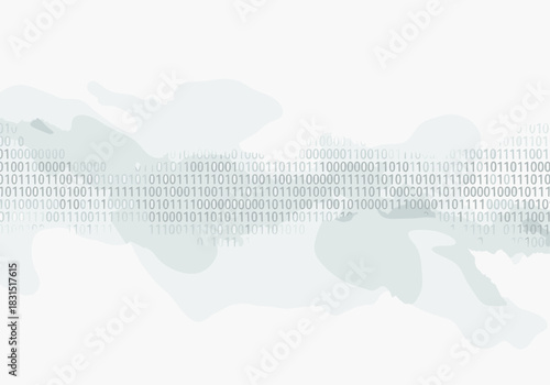 Abstract binary code background with soft gray tones  