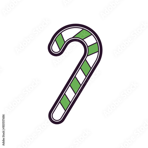 Wallpaper Mural Green and white striped candy cane in festive design   Torontodigital.ca