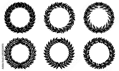 Elegant laurel wreath collection for awards, invitations, or design projects, offering a classic, timeless style with a touch of nature and distinction