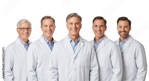 Modern group of smiling medical professionals still life photo highlighting doctors, medical, professionals ideal for branding or digital marketing content