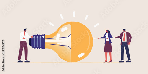 Teamwork and collaboration to generate a great idea innovation and creativity