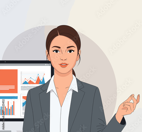 Presenting Concept Vector Illustration.