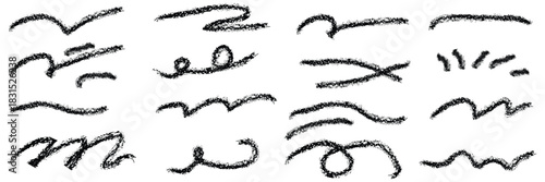 Collection of hand drawn red underlines and emphasis marks. Red underline doodle pencil hand drawn elements set. Grunge line ellipses, Line pen brush marker stroke underline vector set. Hand drawn doo