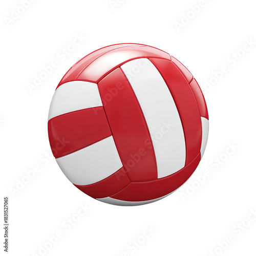 Red and white volleyball