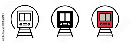 Subway icon typically shown as a train inside a tunnel or a metro symbol, symbolizing urban transit or underground rail transport.