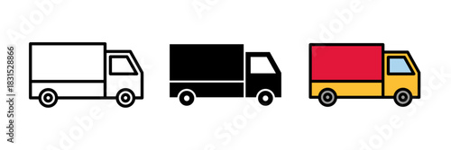 Truck icon typically shown as a cargo or delivery vehicle, symbolizing transportation, logistics, or freight.