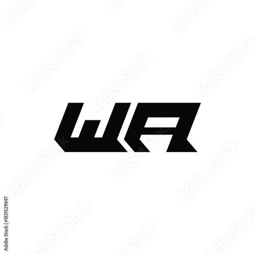 WA monogram logo design letter text name symbol monochrome logotype alphabet character simple logo