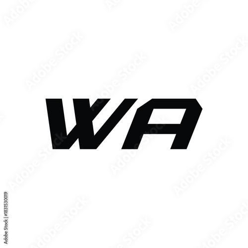 WA monogram logo design letter text name symbol monochrome logotype alphabet character simple logo