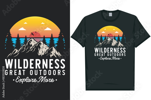 Wilderness great outdoors mountain adventure wilderness tshirt design