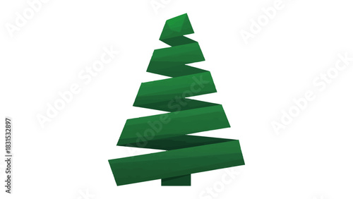 Minimalist Christmas Tree: A vibrant green, abstract representation of a Christmas tree, designed with clean lines and a modern aesthetic, embodies the spirit of the season.
