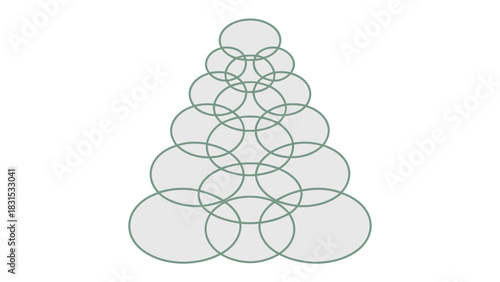 Geometric Pattern Formation: A graphic display of overlapping ovals, arranged in a structured, hierarchical design, showcasing the elegance of shape and form.