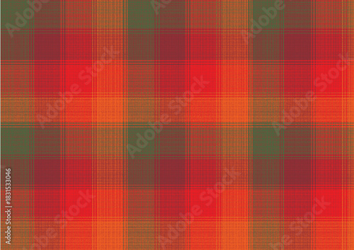 細かな赤色の布のなだらかで華やかなグラデーションのチェックパターン