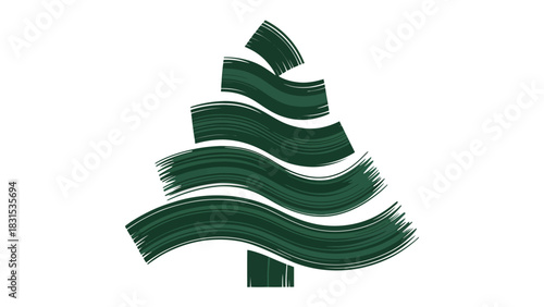 Evergreen Serenity: A stylized, vibrant depiction of an evergreen tree stands as a symbol of growth and resilience. Its lush green form conveys a sense of life and natural harmony.