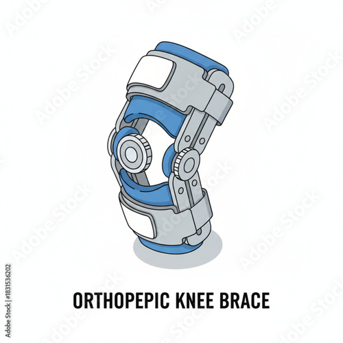 orthopedic knee brace vector illustration on white background