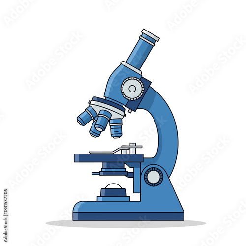 Detailed scientific microscope illustration for laboratory research and educational purposes