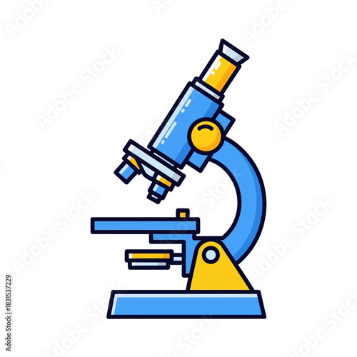 A vibrant illustration of a microscope showcasing scientific exploration and learning equipment