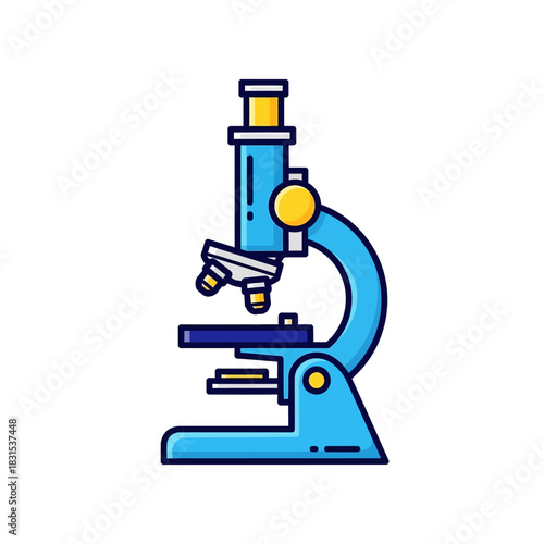 Vibrant Microscope Illustration Depicting Scientific Research and Exploration in Laboratory Setting