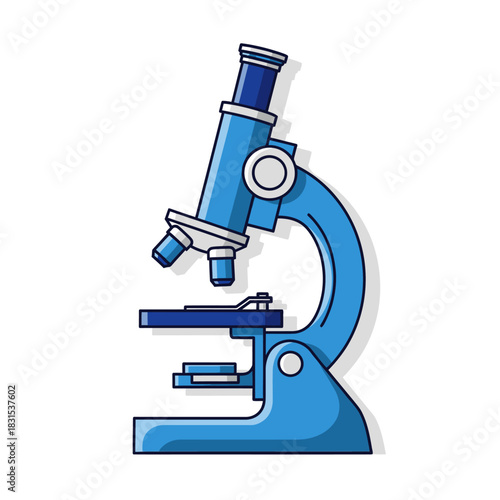 Illustrated Microscope: Detailed Scientific Research and Medical Examination Tool