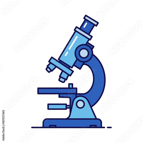 Illustrated laboratory microscope for scientific exploration and research process