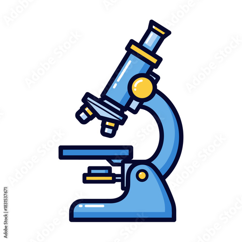 Illustrated representation of a microscope utilized in scientific explorations and laboratory