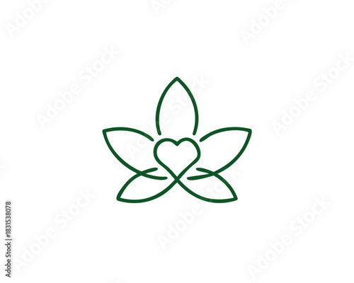 cannabis leaf logo. marijuana health medical logo design template vector illustration