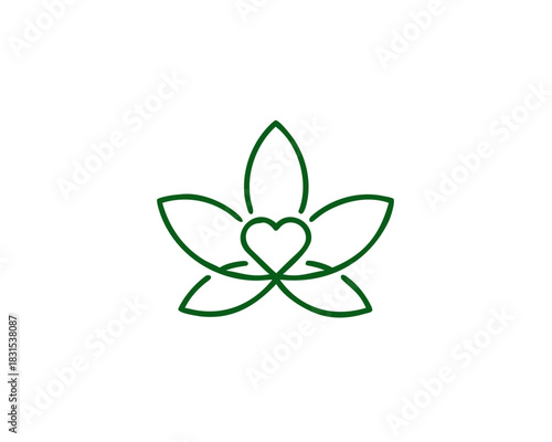 cannabis leaf logo. marijuana health medical logo design template vector illustration