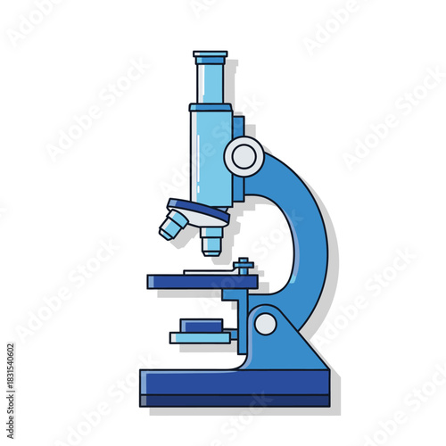 Detailed vector illustration of a laboratory microscope for scientific research and analysis