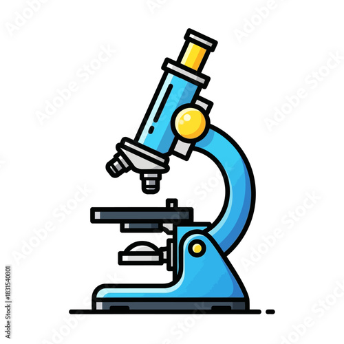 Illustrated microscope showcasing scientific exploration and laboratory equipment usage analysis