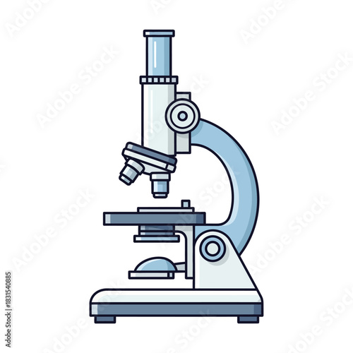 Illustration showcasing a simplified microscope for scientific learning purposes suitable for