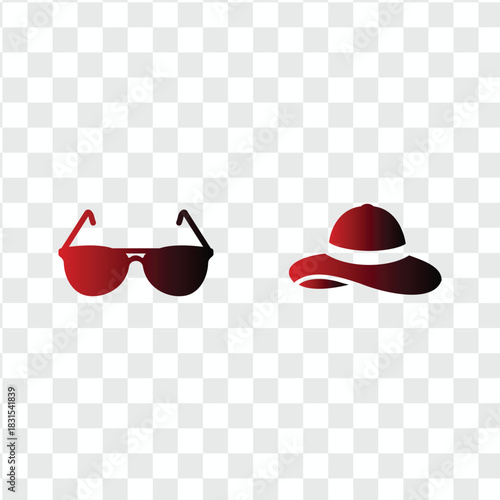 Fashion Accessories: A stylish sun hat and sunglasses, essentials for a day of leisure and outdoor enjoyment. 