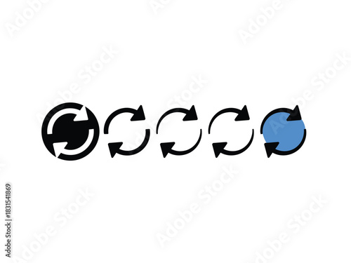 A sequence of circular arrows indicates a process of repetition or refresh.