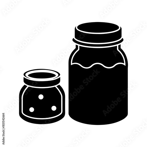 Jam and Honey Jar Vector Icon on White Background.