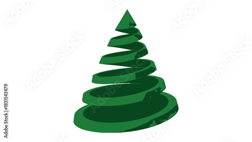 Evergreen Spirals: A contemporary evergreen tree illustration, with concentric spirals representing the layers of nature. Minimalist design for festive or environmental concepts.
