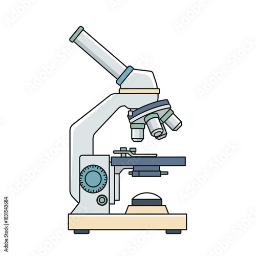 A detailed scientific microscope illustration for laboratory research and education purposes