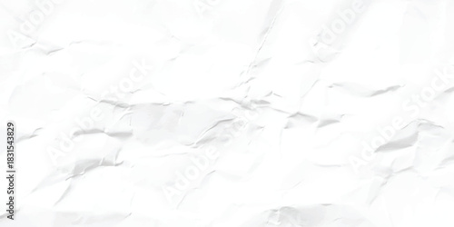 Crumpled white paper texture background with abstract distressed pattern wall