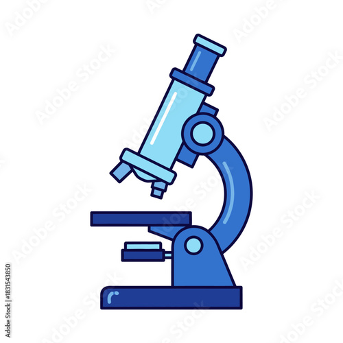 Illustration of a classic microscope ideal for educational materials and science illustrations