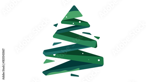 Modern Festive Emblem: An abstract and elegant illustration, a symbolic representation of the holiday spirit through a stylized Christmas tree, the embodiment of joy, a fusion of design and season.