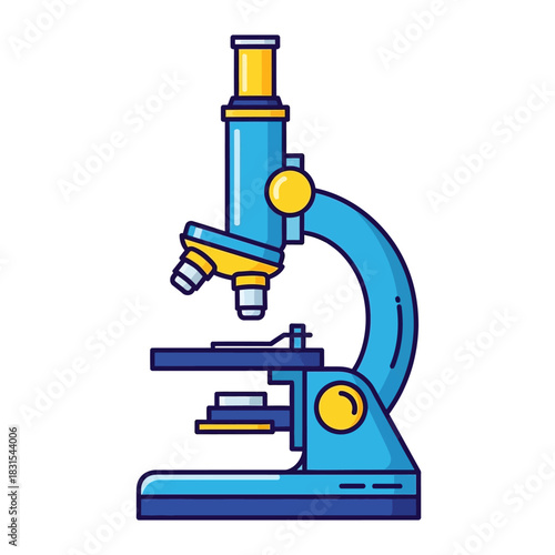 Detailed microscope illustration for scientific research and laboratory equipment study